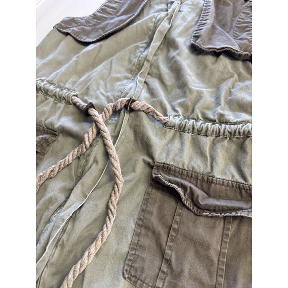 Fifty Street Vest Army Green Collared Vest Women’s Size Small Sleeveless Zip Up - Picture 2 of 7